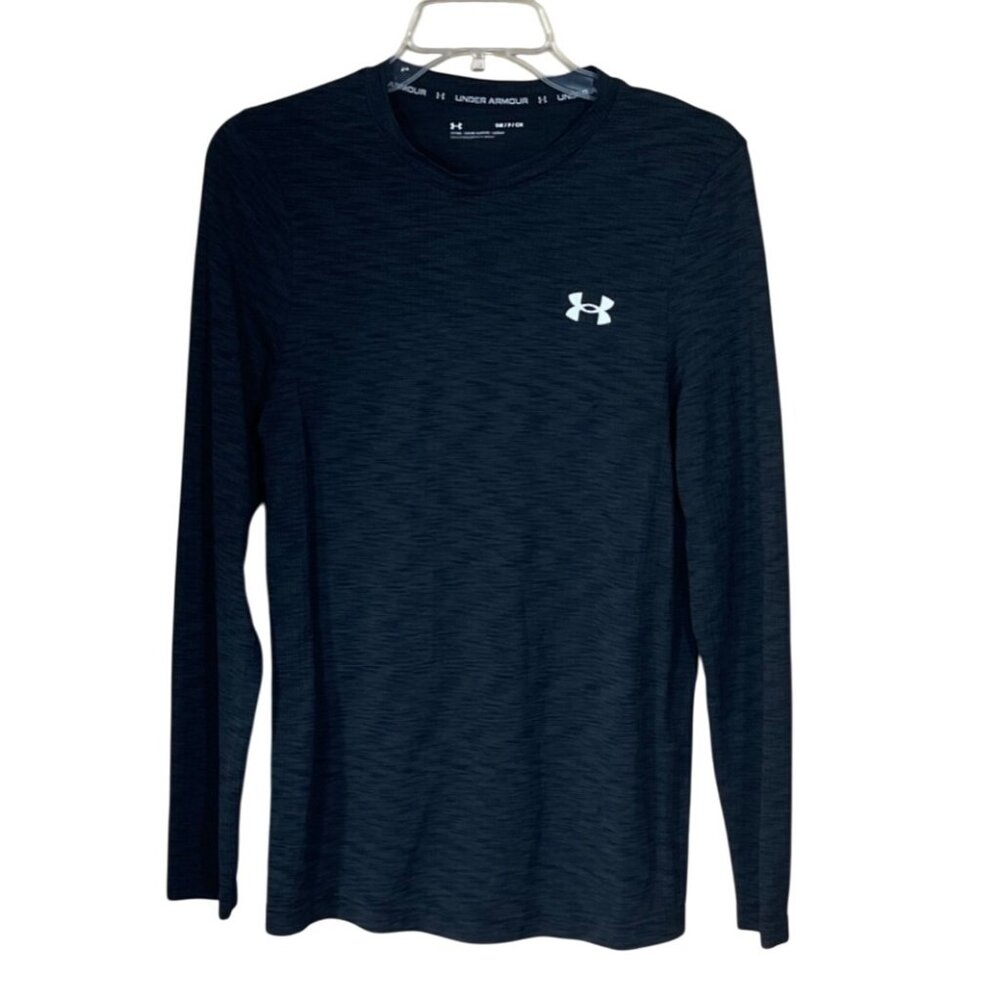 Under Armour Base Layer Top Men's Small S Charcoal Grey Long Sleeve Athletic